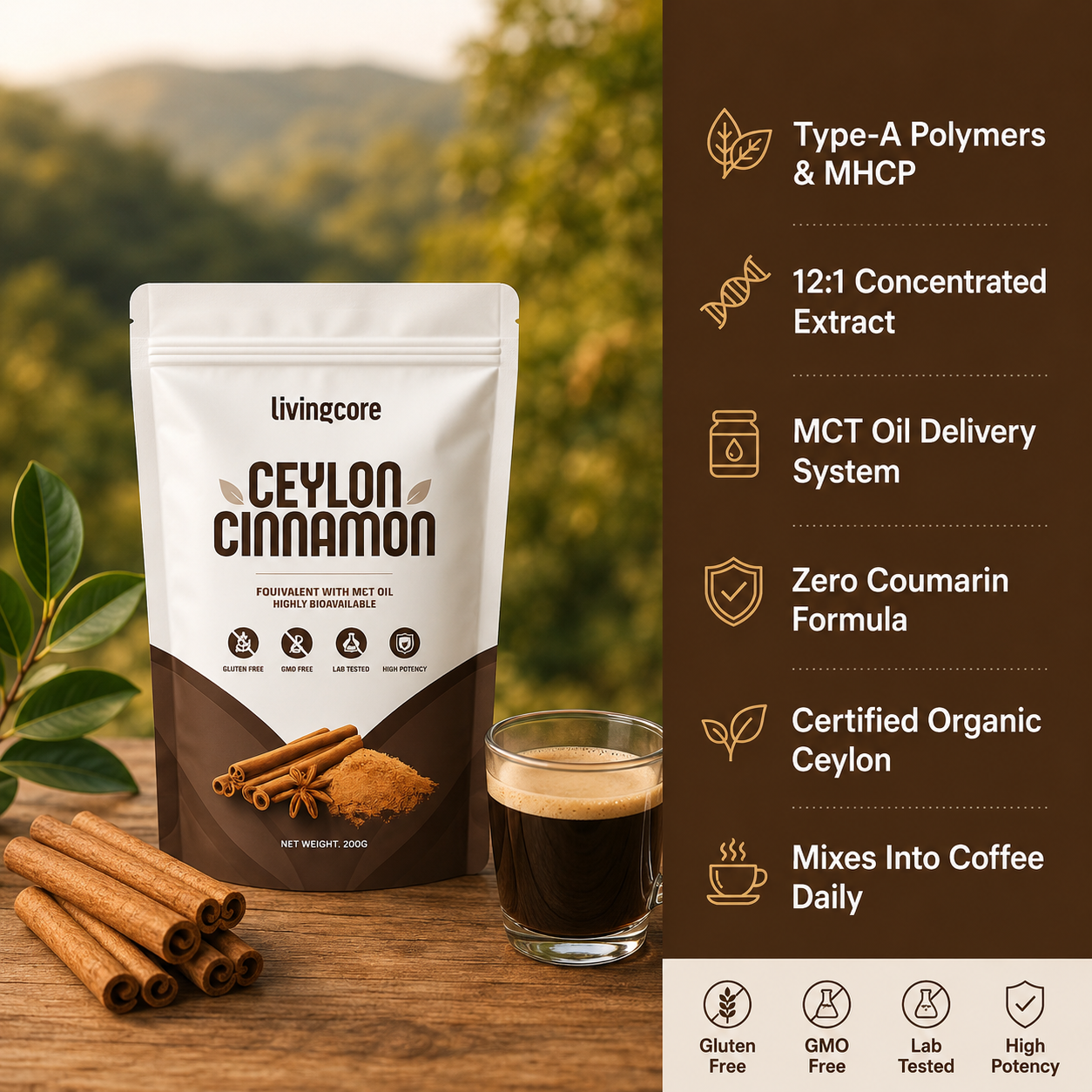 2. LivingCore Organic Ceylon Cinnamon Powder