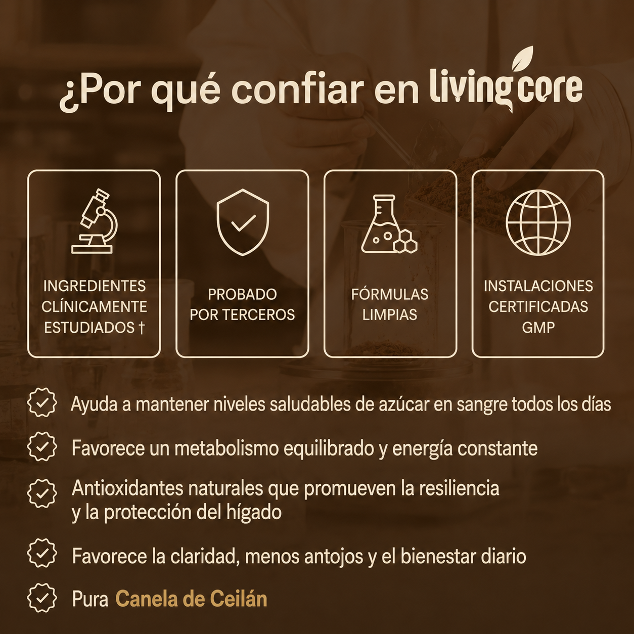 LivingCore® Canela de Ceilán Orgánica en Polvo