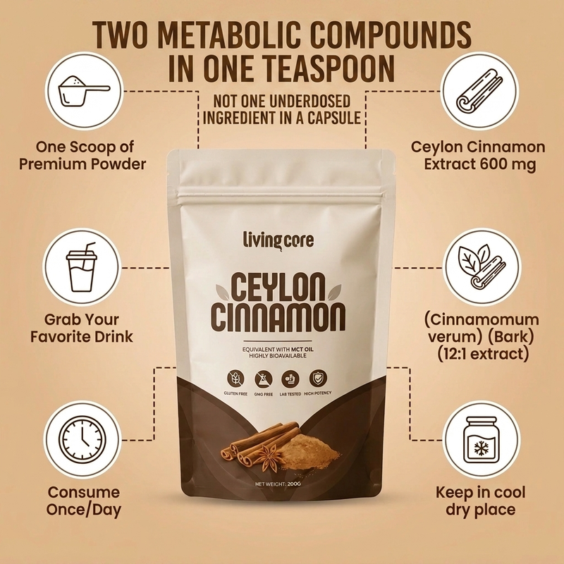 It's two metabolic compounds in one teaspoon, not one underdosed ingredient in a capsule